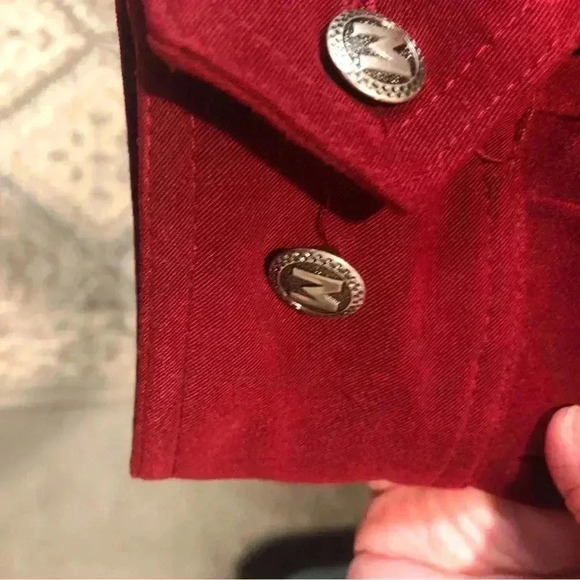 Bob Mackie Wearable Art Large Burgundy Zip Front Jacket Top Embroidered Tassel - Picture 5 of 8